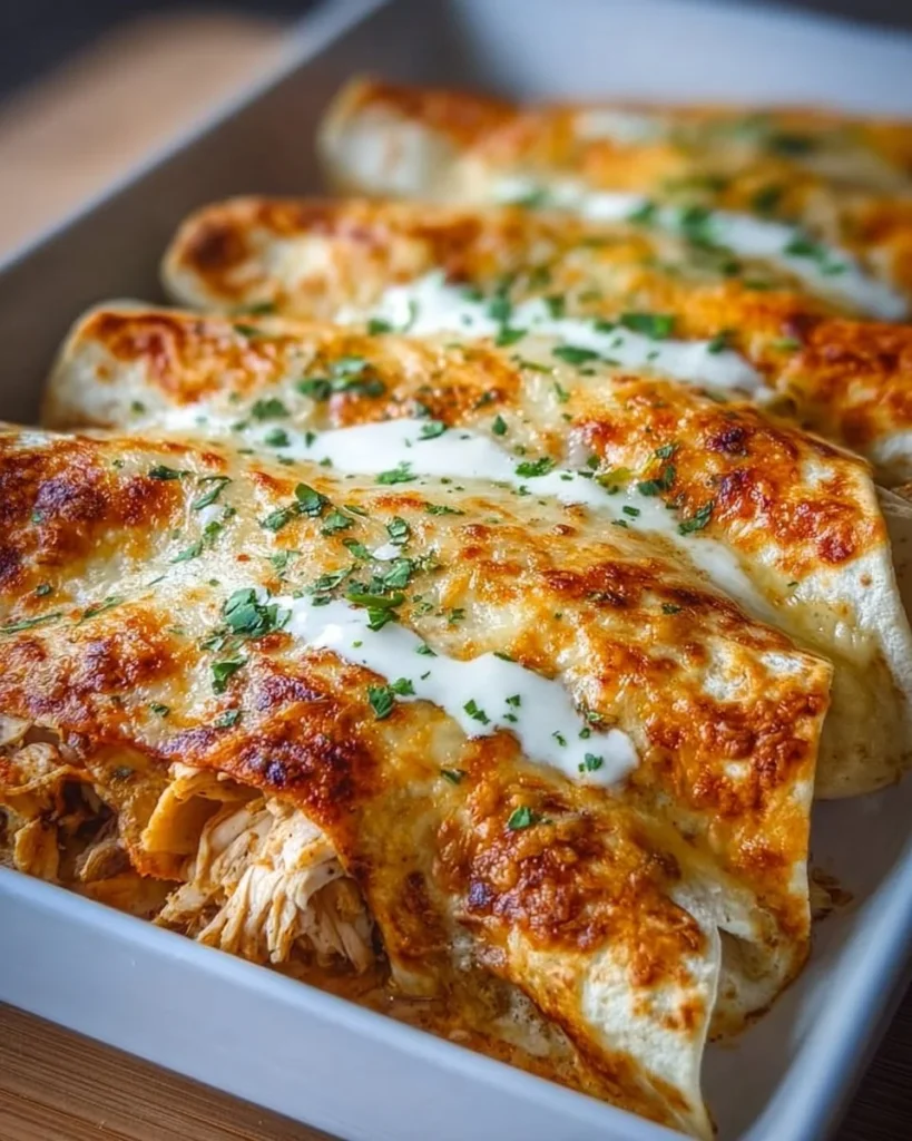 38g Protein Chicken Enchiladas with creamy white sauce