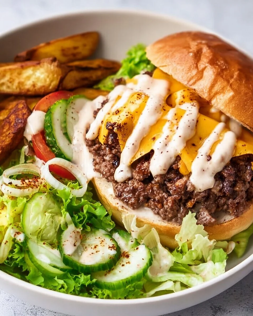 Delicious burger bowls topped with fresh ingredients for a satisfying dinner