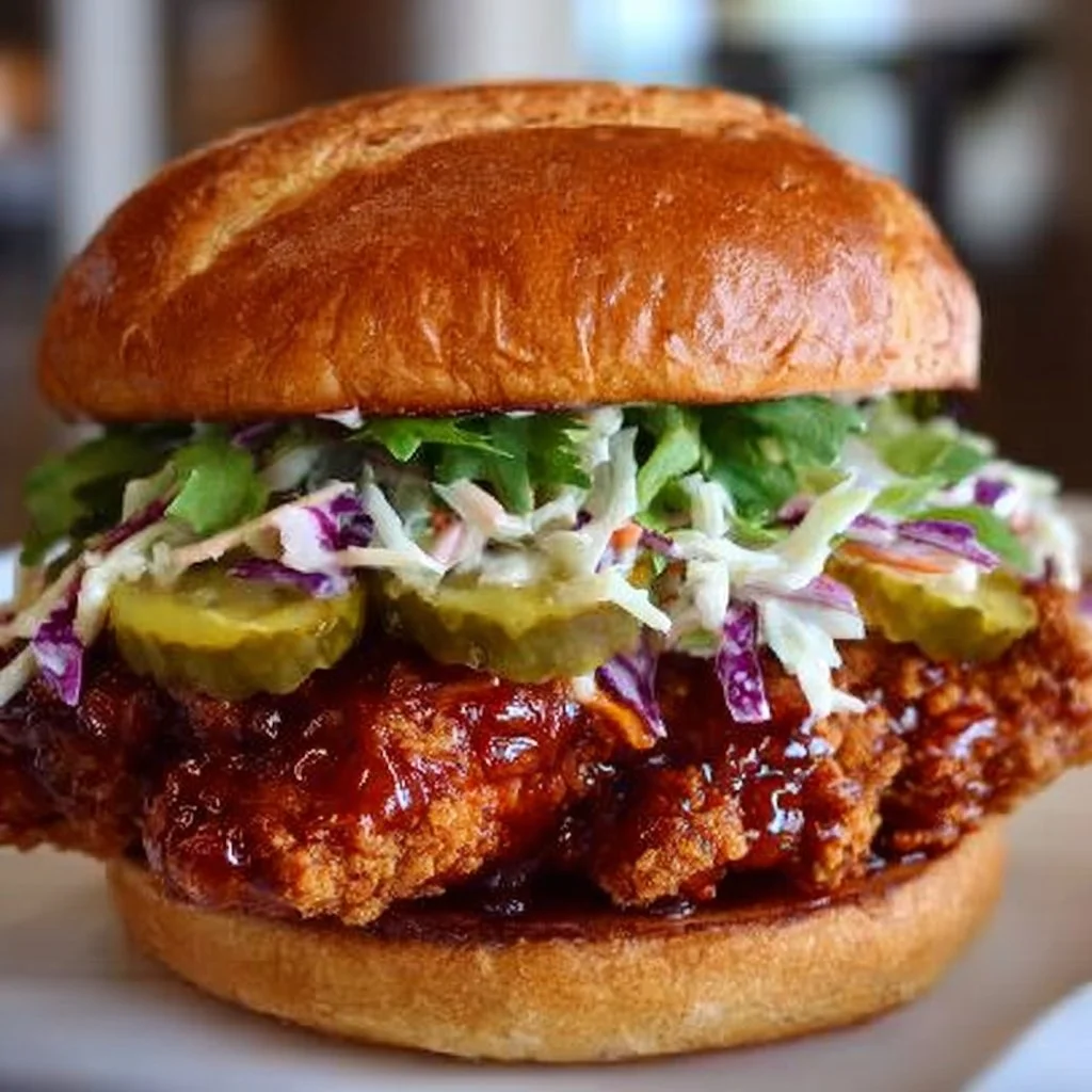 Honey Chipotle Fried Chicken Sandwich with crispy chicken and spicy sauce