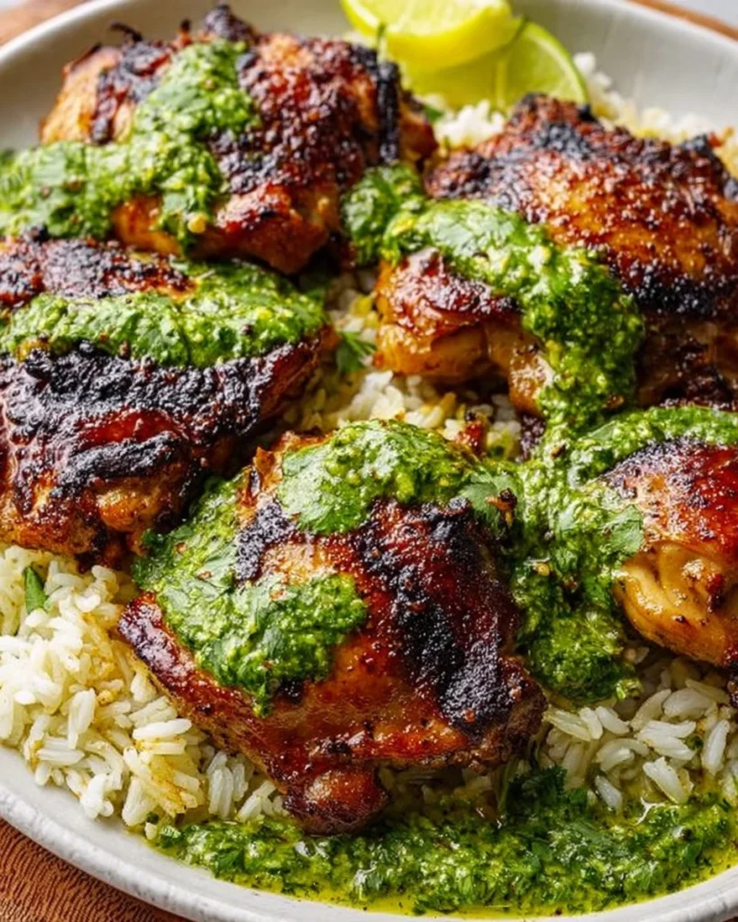 Delicious Peruvian Chicken served with flavorful rice, a traditional Peruvian dish.