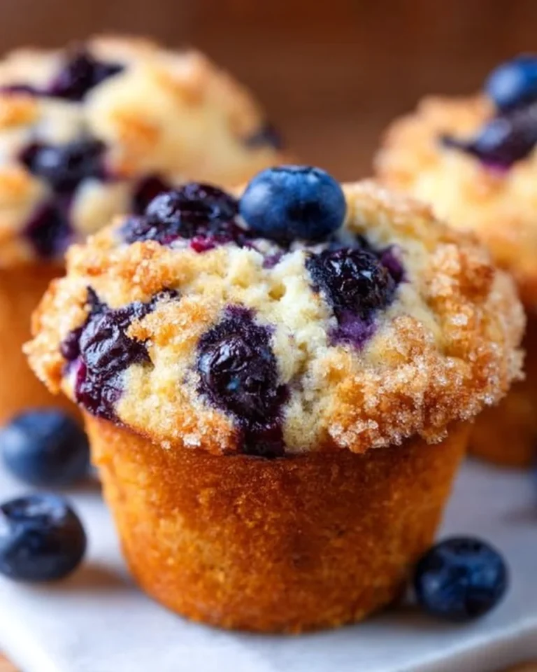 Freshly baked healthy blueberry muffins with blueberries and oats