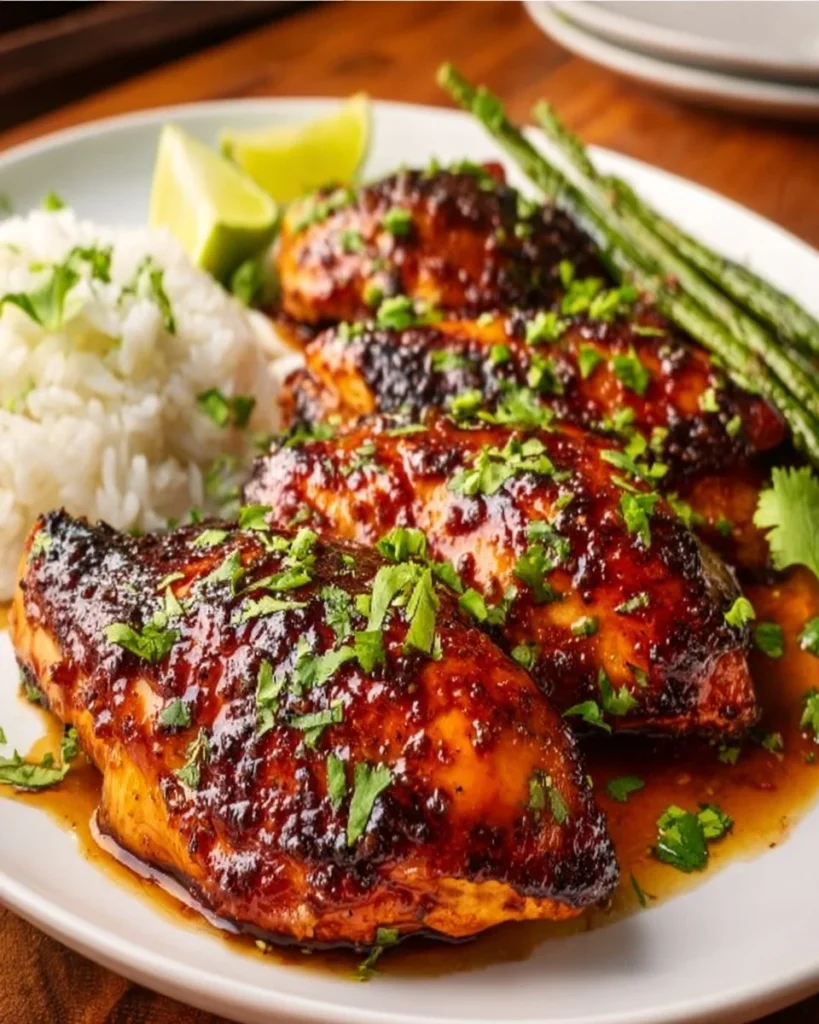 Delicious Honey Lime Chicken marinated with honey and lime zest on a plate.
