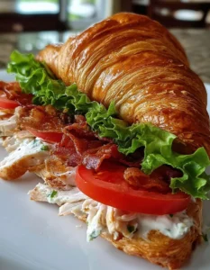 Delicious Bacon Chicken Croissant with crispy bacon and tender chicken
