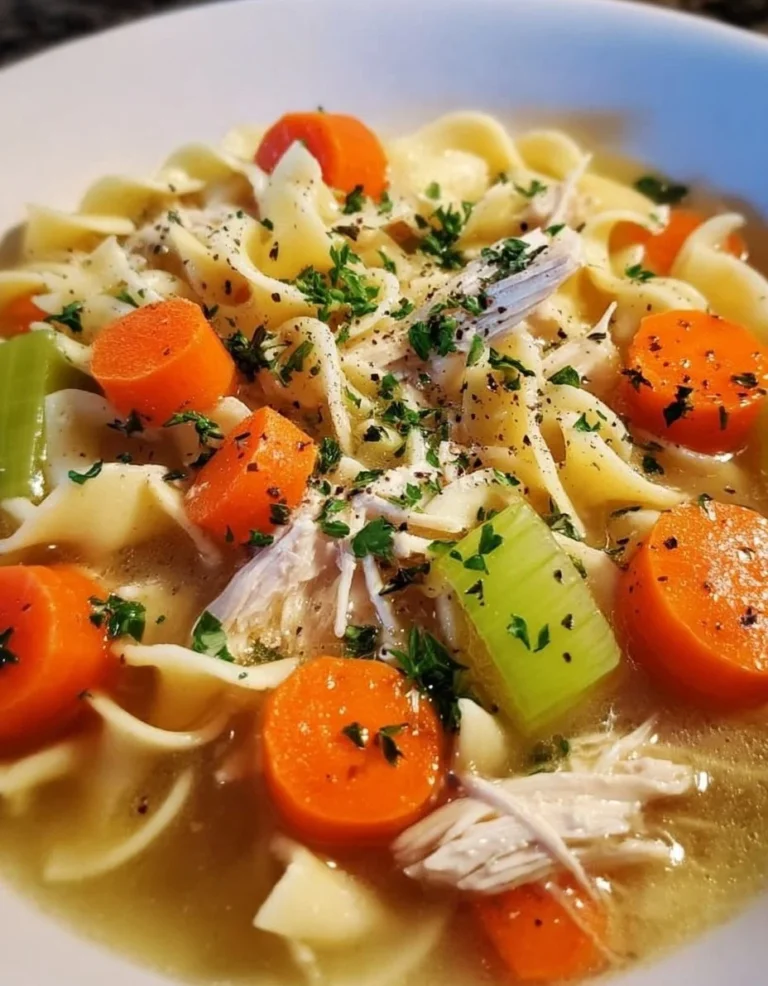 Delicious and hearty Crock Pot Chicken Noodle Soup in a bowl