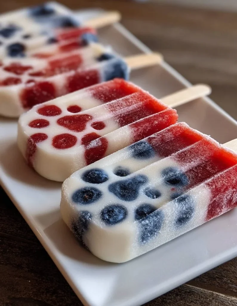 Frozen Patriot Yogurt Pops for Dogs, healthy summer treat