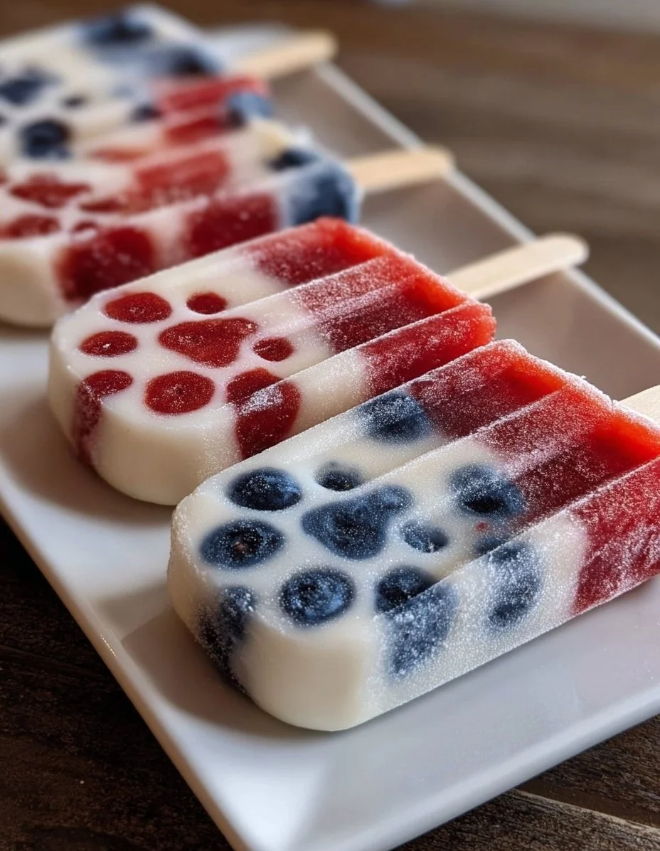 Frozen Patriot Yogurt Pops for Dogs, healthy summer treat