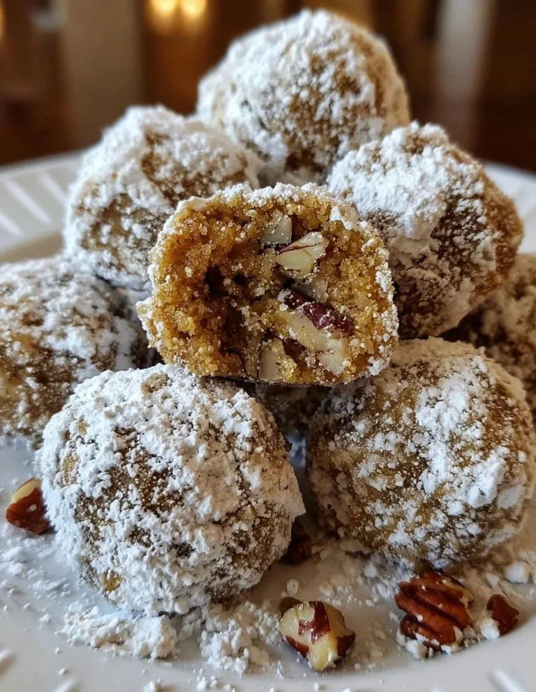 Delicious Grandma's pecan pie balls with a rich, nutty flavor and sweet glaze.