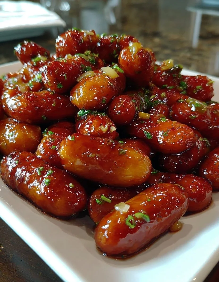 Sweet and spicy Pineapple Jalapeño Lil Smokies appetizer dish