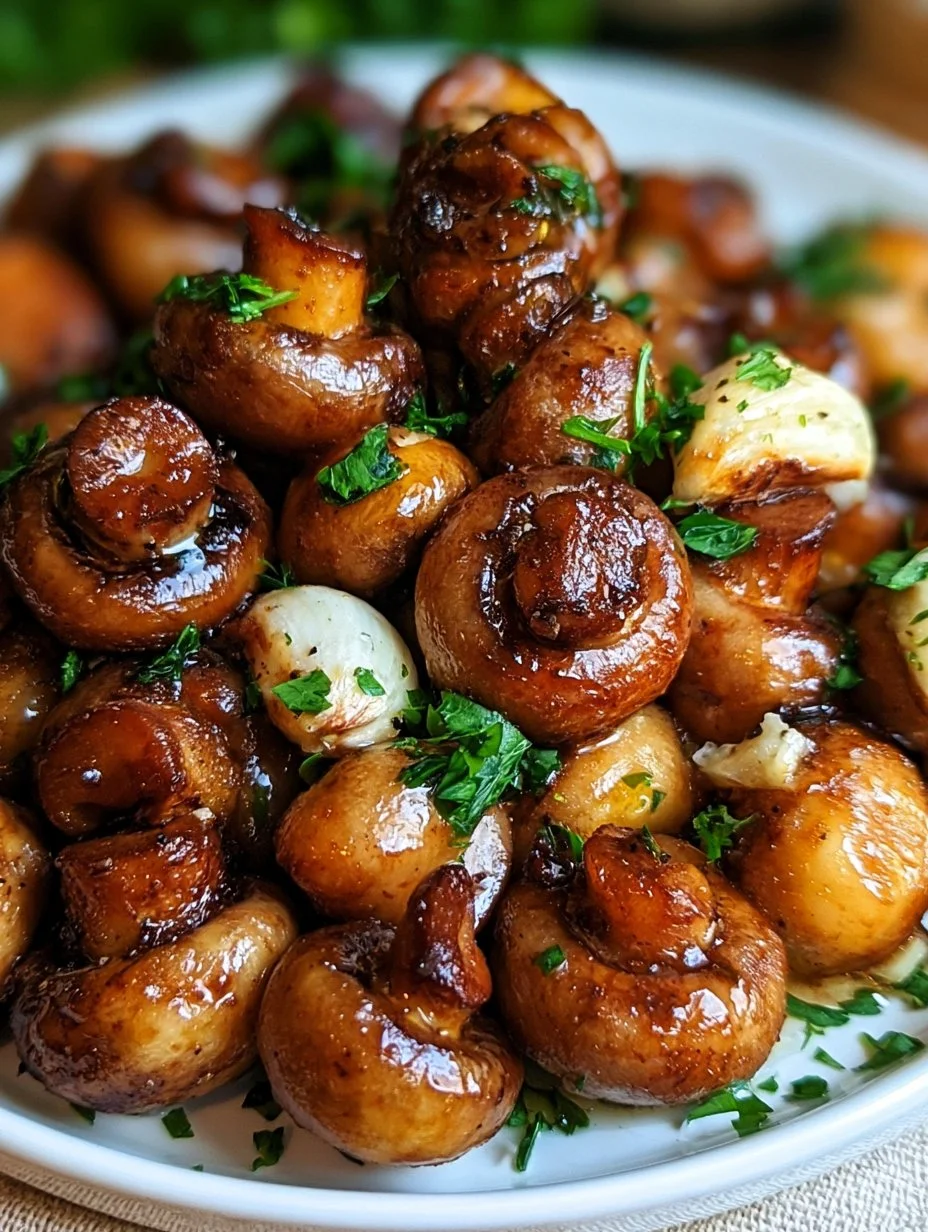 Champignons frits avec sauce à l’ail