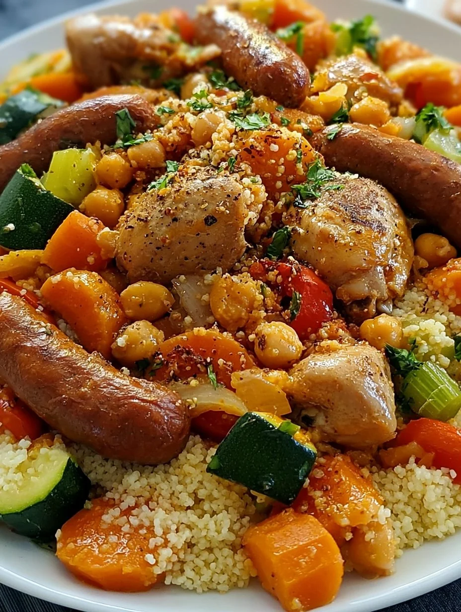 Couscous au poulet merguez, rapide et savoureux