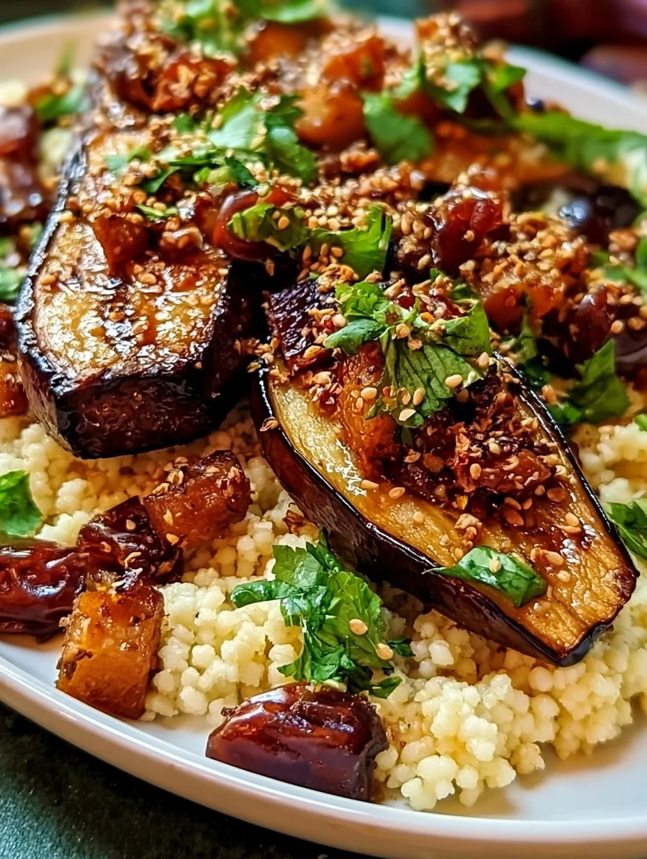Couscous mit Auberginen und Datteln
