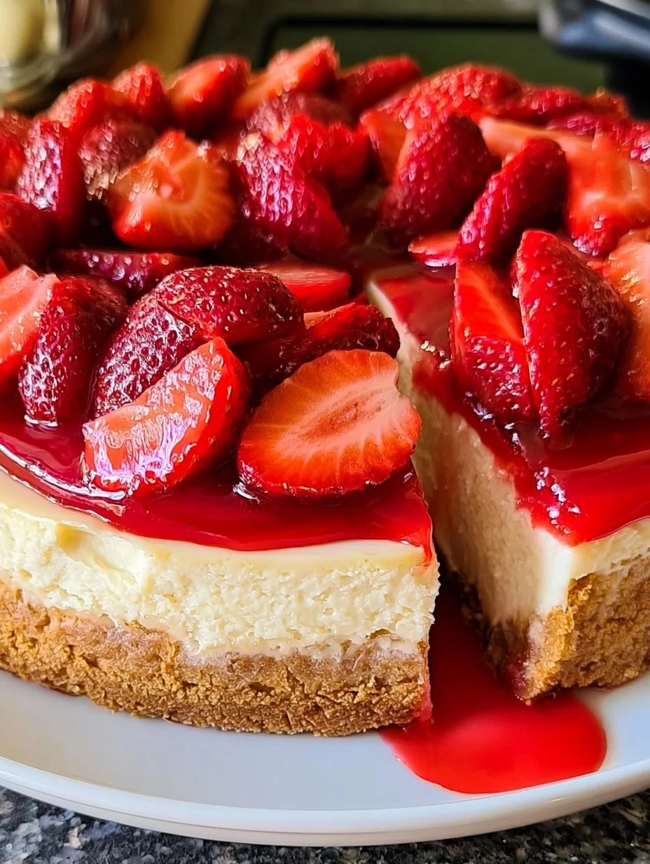 Gâteau au fromage avec des fraises