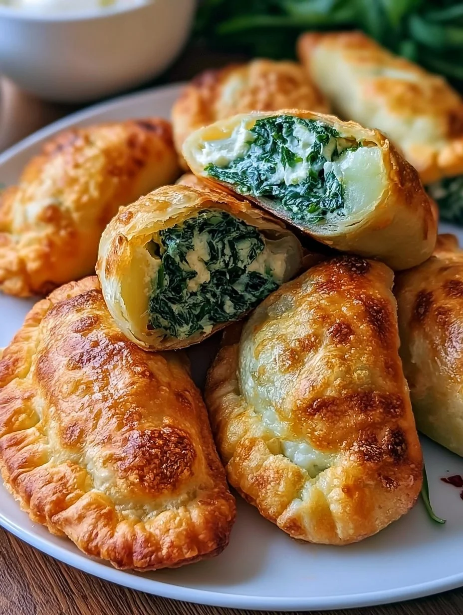 Poches de pommes de terre avec garniture épinards et fromage frais