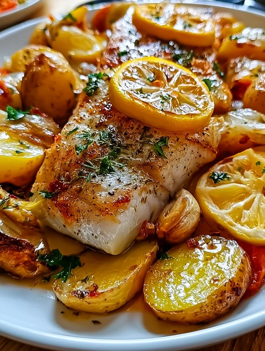 Poisson au four portugais avec pommes de terre