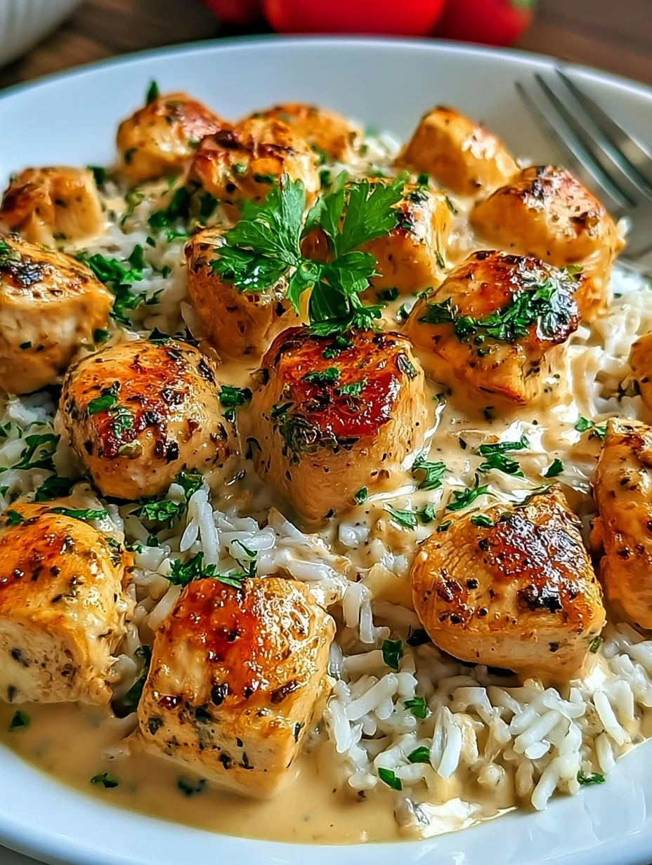 Poulet crémeux et riz rapide et facile