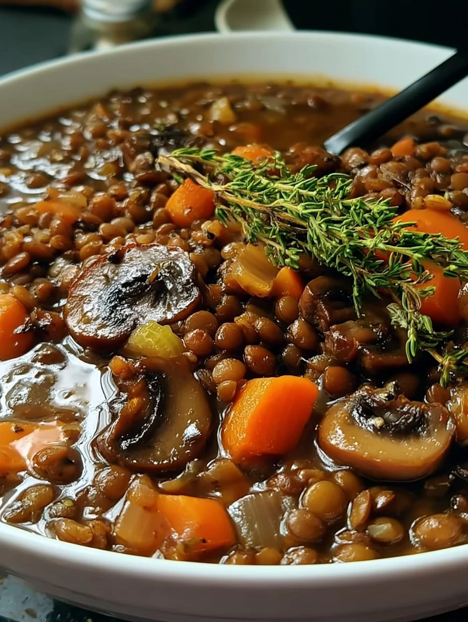 Vegan Stew Lentils Mushrooms